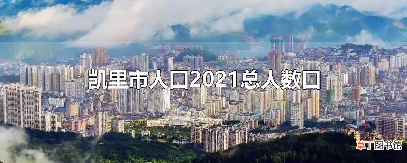凯里市人口2021总人数口