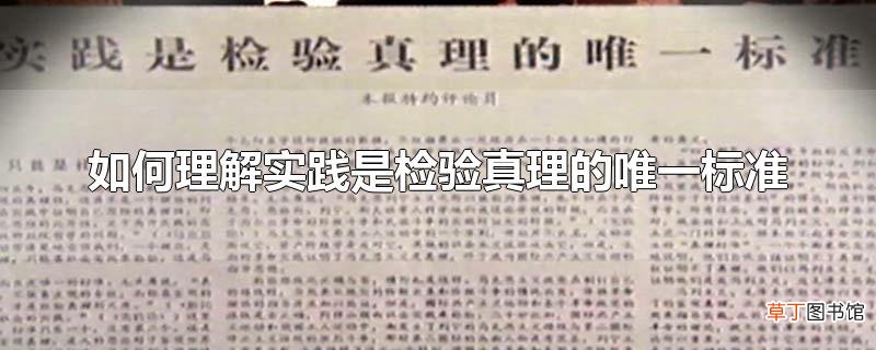 怎么理解实践是检验真理的唯一标准