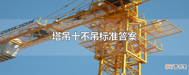 塔吊十不吊标准答案