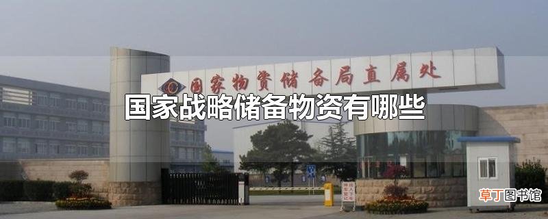国家战略储备物资有哪些
