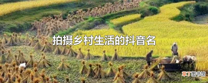 拍摄乡村生活的抖音名