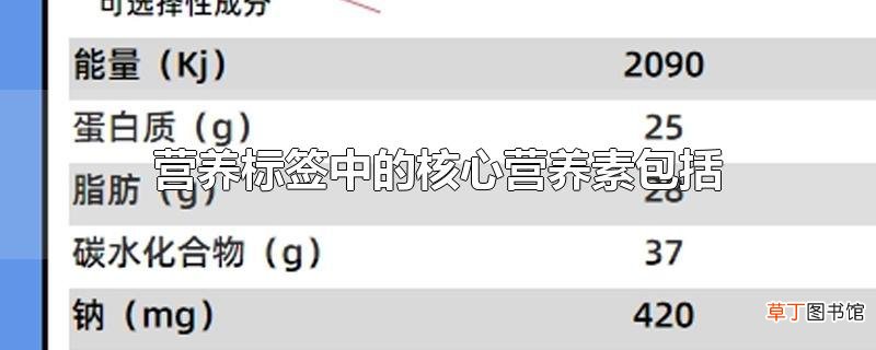 营养标签中的核心营养素包括