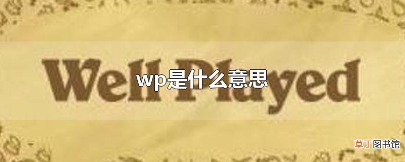 wp是什么意思
