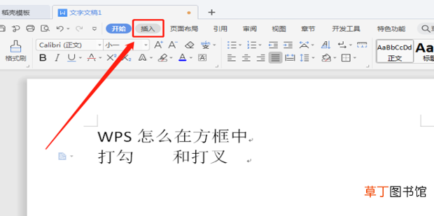 WPS怎么在方框中打勾√和打叉×