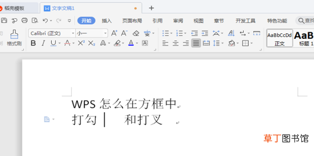 WPS怎么在方框中打勾√和打叉×