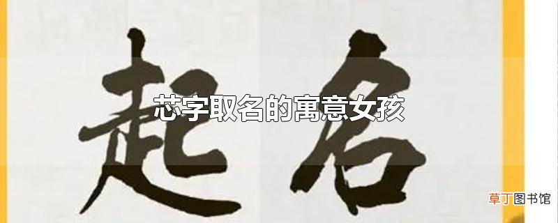 芯字取名的寓意女孩