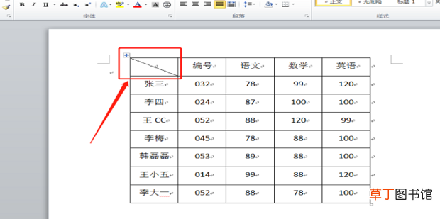 Word表格中斜线表头的设置方法