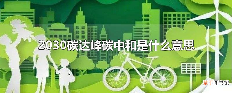 2030碳达峰碳中和是什么意思