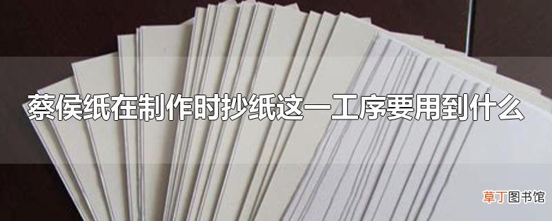 蔡侯纸在制作时抄纸这一工序要用到什么