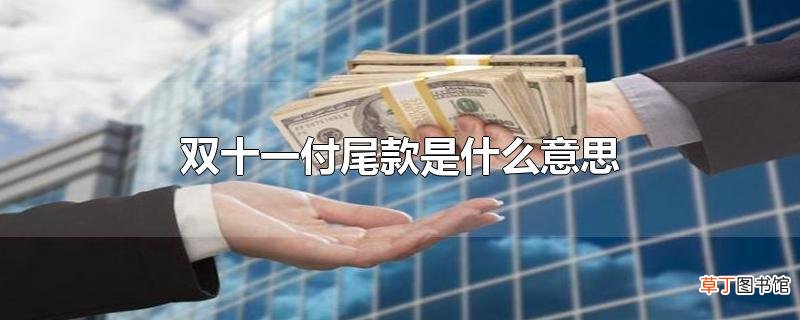 双十一付尾款是什么意思
