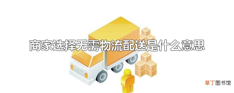 商家选择无需物流配送是什么意思