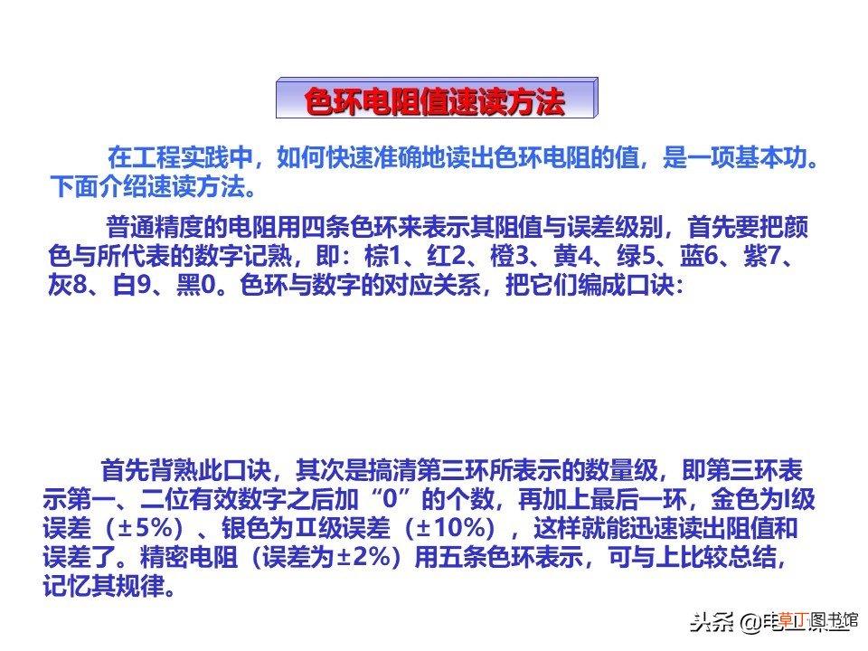 图文并茂教你识别色环电阻 色环电阻对照表