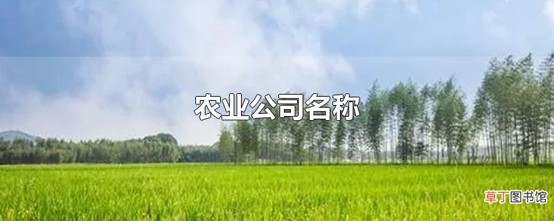 农业公司名称