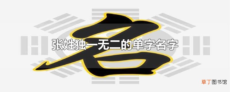 张姓独一无二的单字名字