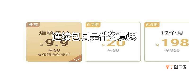 连续包月是什么意思