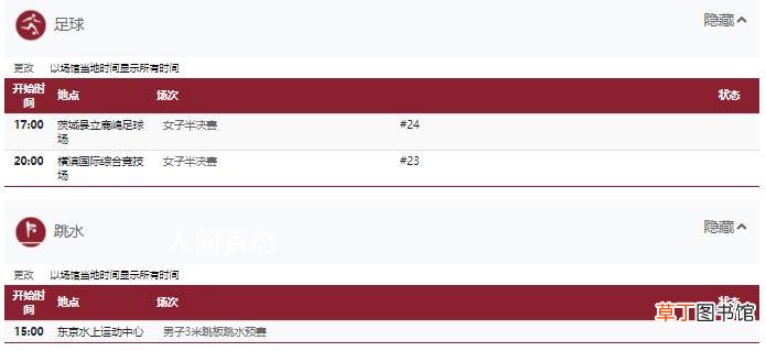 2021年东京奥运会8月2日比赛项目一览 2021年东京奥运会8月2日比赛详细赛程