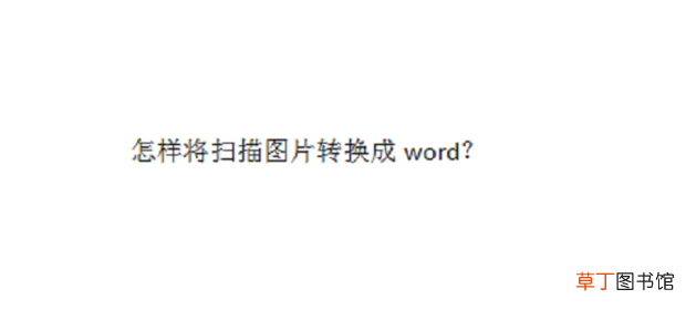 怎样将扫描图片转换成word