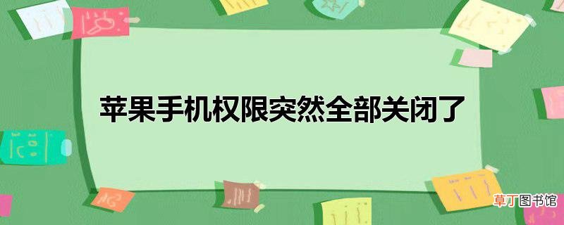 苹果手机权限突然全部关闭了