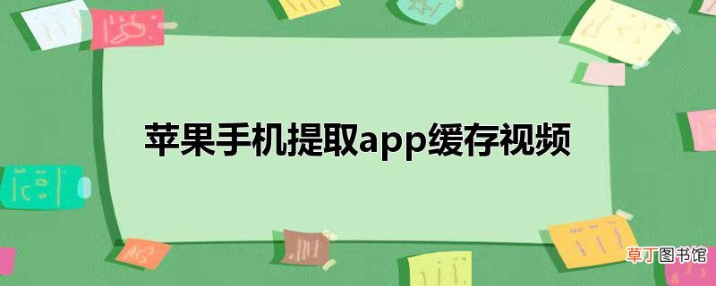 苹果手机提取app缓存视频