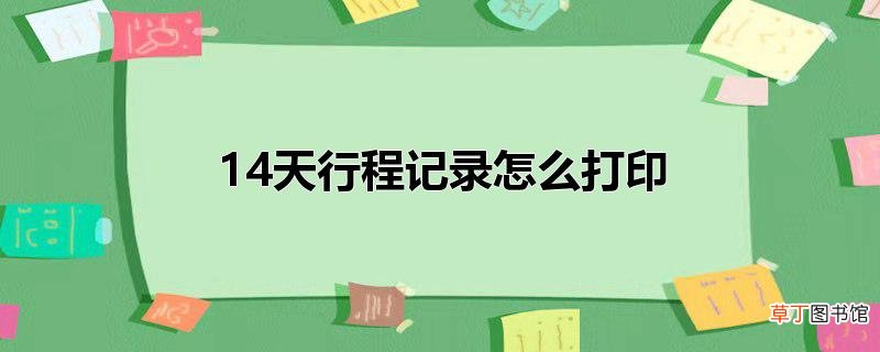14天行程记录怎么打印