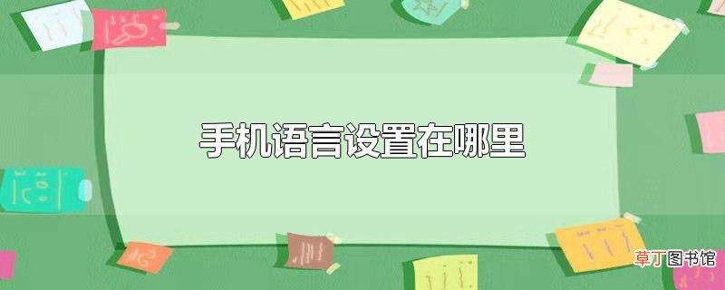 手机语言设置在哪里