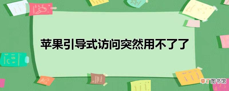 苹果引导式访问突然用不了了