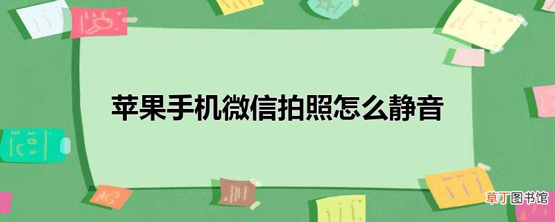 苹果手机微信拍照怎么静音