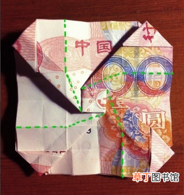 用钱折玫瑰花步骤图
