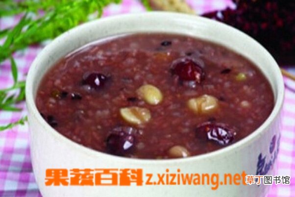 黑米红豆粥的功效与做法