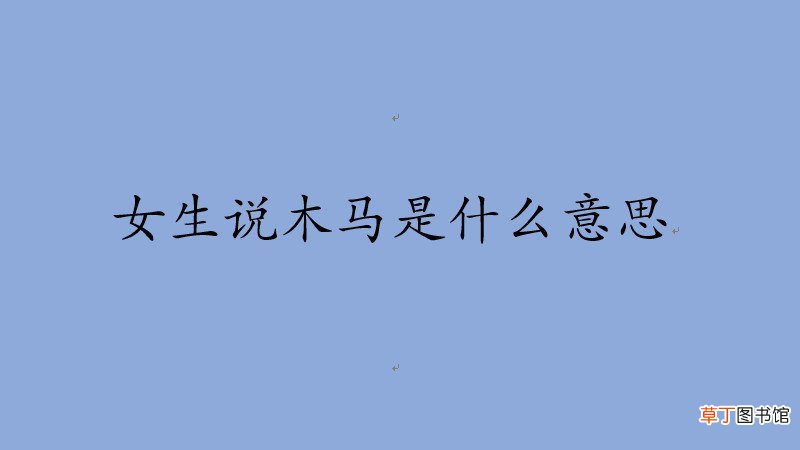 女生说木马是什么意思