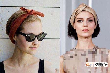 发带的戴法女