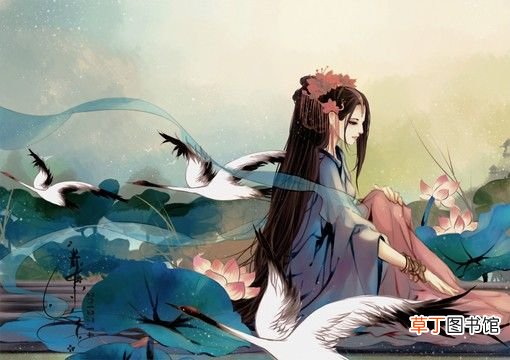 待我长发及腰下一句