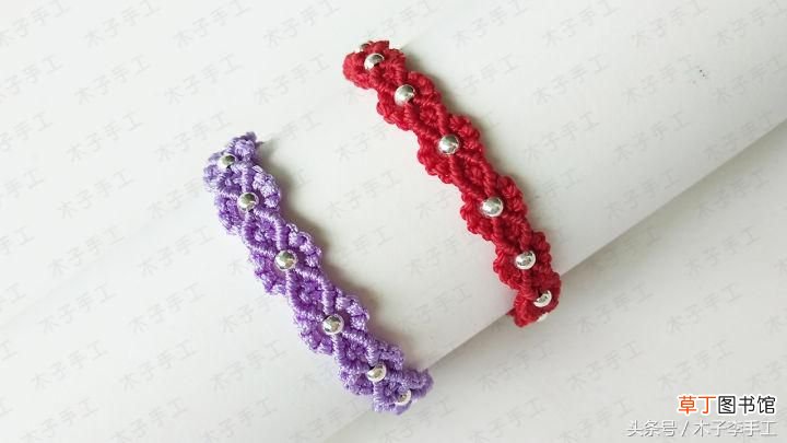 红绳手链编法 小花红绳手链编织图文教程