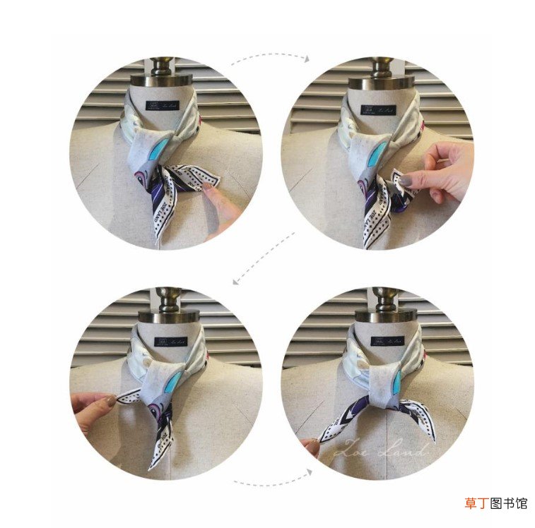 方巾丝巾的系法