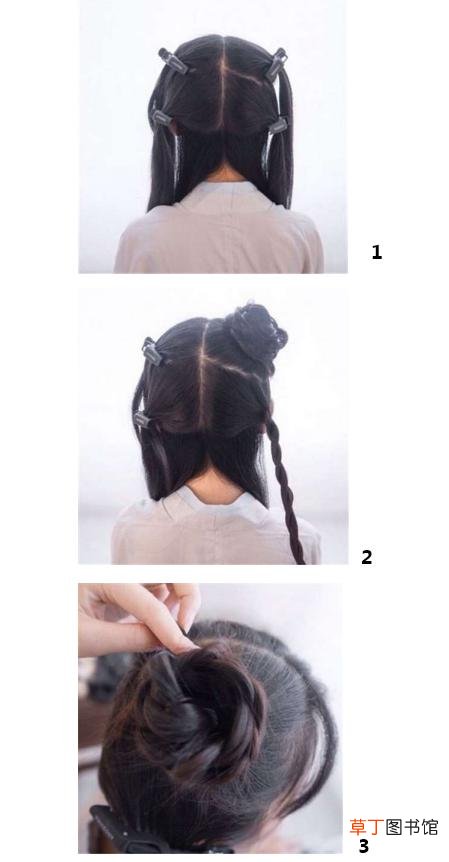 小女孩穿汉服时扎的发型