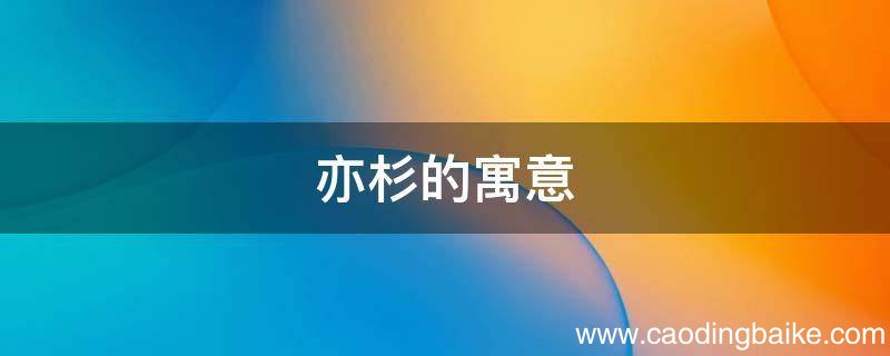 亦杉的寓意