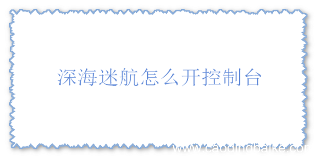 深海迷航怎么开控制台？怎么输入代码