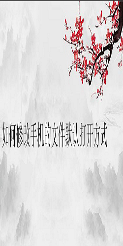 如何修改手机的文件默认打开方式