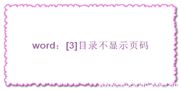 word：[3]目录不显示页码