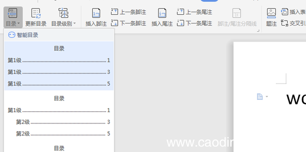 word：[3]目录不显示页码