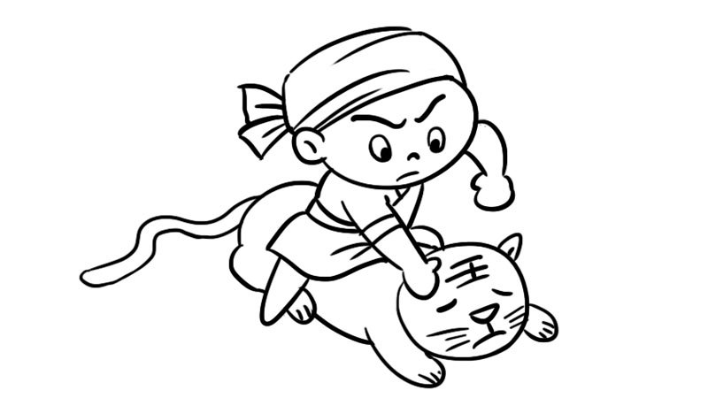 武松打虎的简笔画怎么画武松打虎的简笔画画法