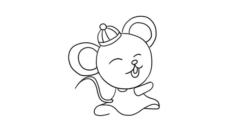 新年小老鼠简笔画怎么画