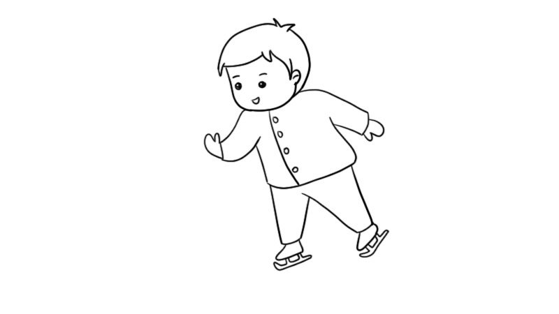 滑冰的男孩简笔画怎么画 滑冰的男孩简笔画如何画
