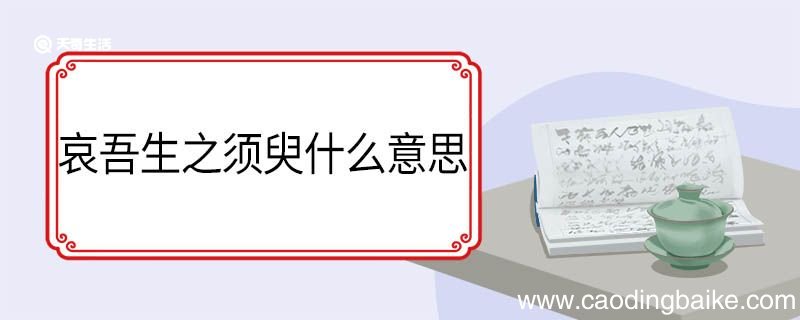 哀吾生之须臾什么意思 哀吾生之须臾翻译