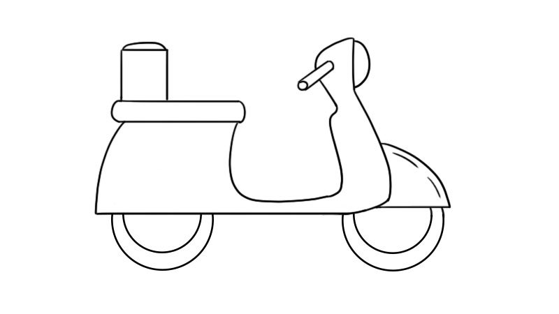 摩托车简笔画教程摩托车简笔画画法