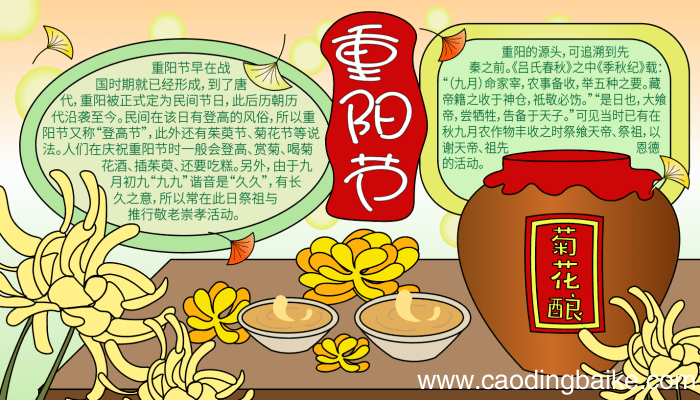 关于重阳节的手抄报 关于重阳节的手抄报的画法
