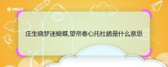 庄生晓梦迷蝴蝶,望帝春心托杜鹃是什么意思 庄生晓梦迷蝴蝶,望