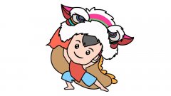 舞狮头简笔画的步骤舞狮头简笔画的教程