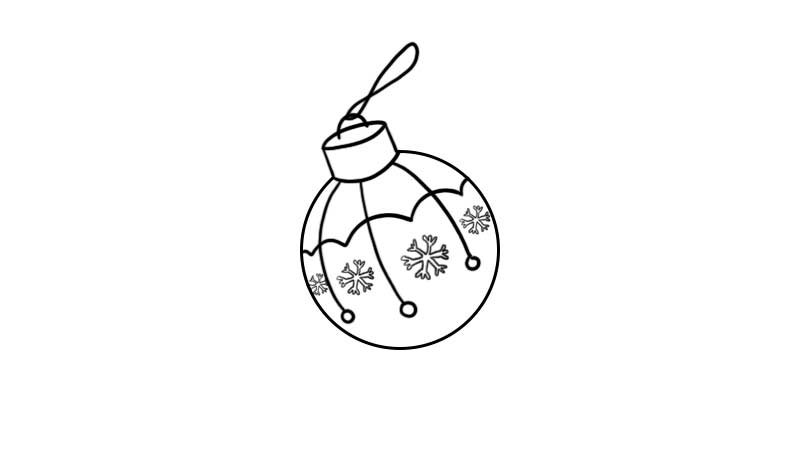 圣诞节彩球简笔画