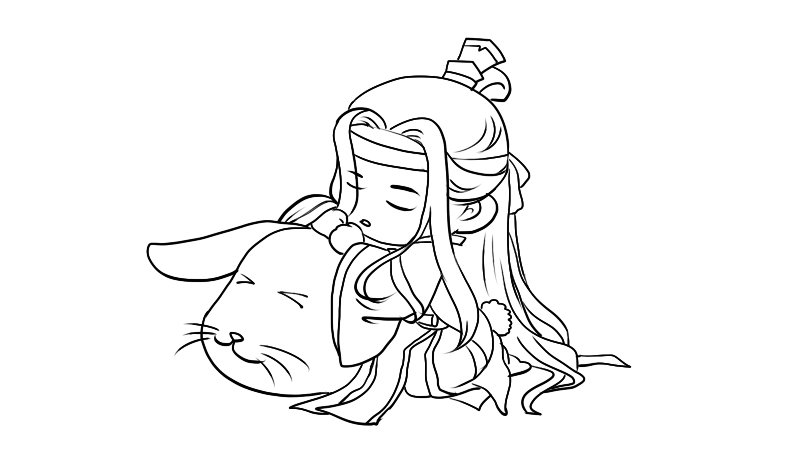 蓝忘机q版简笔画 蓝忘机q版的简单画法